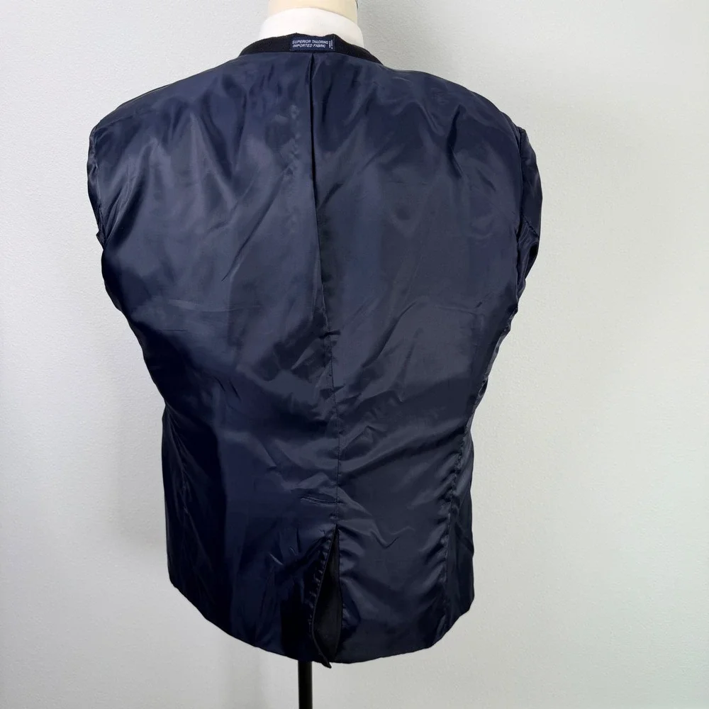 Nautica Mens Black 2 Button Blazer Sport Coat Jacket 50R Cashmere-like Fabric